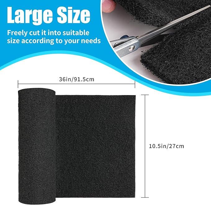 AQUANEAT Aquarium Activated Carbon Filter Media Pad for Fish Tank Pond Canister Filter (10.5" x 36")