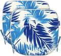 SleepMan Outdoor 17"x16" Chair Cushions with Ties Set of 2, Water Resistant All Weather U-Shape Seat Pads for Patio Garden Furniture Indoor Fade Resistant Patio Cushions (Blue Bamboo)