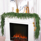 Hananona 2 Pcs 6 Ft Artificial Norfolk Pine Garlands, Real Touch Winter Pine Garland, Green Artificial Greenery Garland for Table, Mantle, Wall, Indoor, Outdoor Christmas Decorations (2, 6 FT)