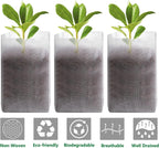 GREANER 100pcs Biodegradable Nursery Bags, 9 x 9inch Seed Planting Bags, Planting Seed Starting Pots Pouches, Standable Pouch for Potato, Flower, Tomato Plant Starts