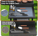 Silicone Griddle Tools Mat for Blackstone, Griddle Accessories Side Shelf Mat Grill Pad for Outdoor Grill Kitchen Counter Spatula Silicone Mat with Drip Pad (Grey)
