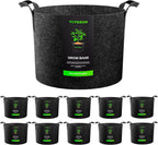 VIVOSUN 10-Pack 25 Gallon Grow Bags, Reinforced Planter Fabric Pots for Gardening Black