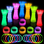 Ultra Bright Halloween Glow Sticks - 500PRO Party Pack with Connectors for Christmas, Neon Birthday and Holidays - Multicolor 8" Glow Sticks Necklaces Bulk