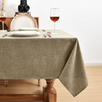 Fitable Linen Textured Tablecloths 2 Pack, Faux Burlap Rectangle Table Clothes for 6 Foot Tables, Flax Holiday Table Covers for Kitchen Dining, Outdoor Picnic, Farmhouse (Khaki, 54 x 108 Inch)