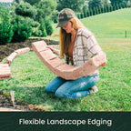 Beuta Landscape Edging | Garden Edging Border | Faux Stone Blocks for Lawn Edging, Flower Beds & Yard Edging – 40 Pack | Each Section Has 6 Blocks 48" L x 4" W x 6.5" H | 80 Spikes | Sandstone