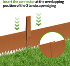 Steel Landscape Edging 6-Pack 40" L x 6" H Strips Steel Garden Bed Metal Borders Hammer-in 40 Gauge Edging Border with 6 Clips Bendable Metal Edge for Garden Yard Park Lawn(Brown, 20Ft)