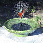 Solar Fountain Ceramic Bird Bath,Birdbaths for Outdoors,Outdoor Fountain Bird Bath,Garden and Home Décor