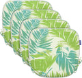 SleepMan Outdoor 17"x16" Chair Cushions with Ties Set of 4, Water Resistant All Weather U-Shape Seat Pads for Patio Garden Furniture Indoor Fade Resistant Patio Cushions (Green Bamboo)