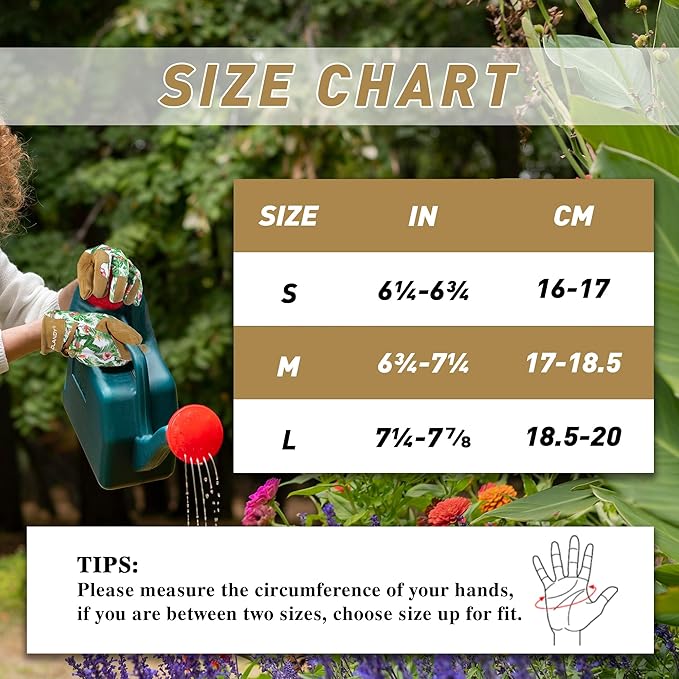 HLDD HANDLANDY Work Gloves for Women and Ladies, Leather Gardening Gloves Flexible Mechanic Working Gloves