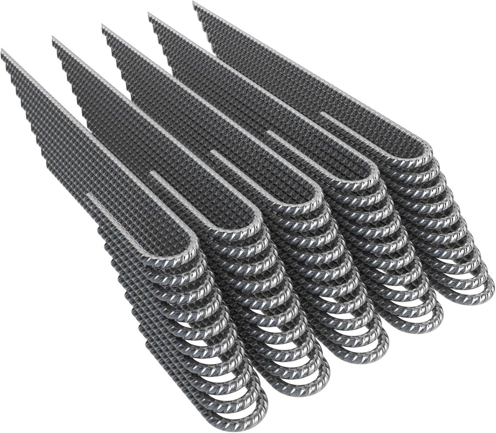 Vodaland Rebar Stakes J Hook Extra Heavy Duty 1/4 inch Coated Steel Ground Anchors with Chisel Point End (50)
