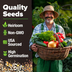 HOME GROWN Premium Heirloom Vegetable Seeds - 15 Varieties, 8,900+ Non GMO Seeds for Planting, Complete Vegetable Garden Kit for Indoor & Outdoor Growing, Survival Seed Vault for Preppers