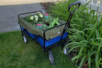 UpBloom - Patent Pending Wagon Liner and Cover with Easy Unloading Handles - Heavy Duty and Waterproof Accessories for Folding Utility Carts, Portable Beach, and Wheelbarrow Styles