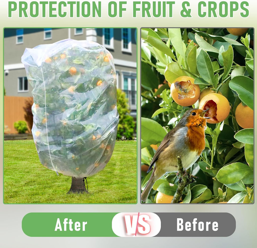 Fruit Tree Netting, 8x8 FT Plant Mesh Netting for Garden Protection with Zipper, Blueberry Bush Insect Netting Cover as Garden Pest Barrier from Cicadas, Bug, Bird for Apple, Tomato