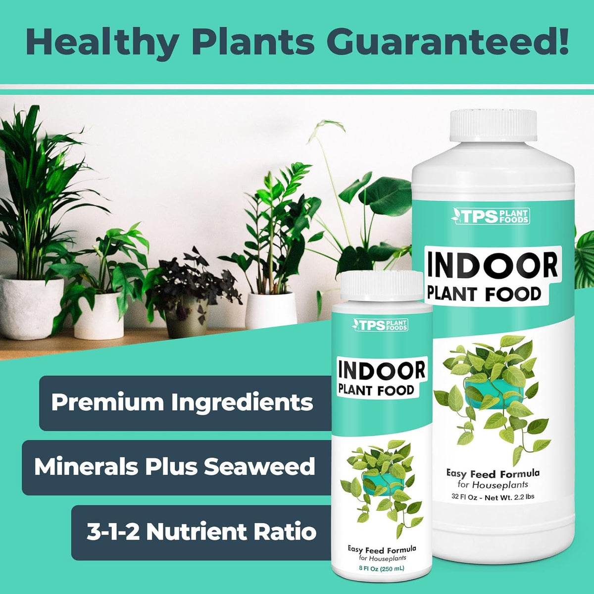 TPS NUTRIENTS Indoor Plant Food for Houseplants, Liquid Fertilizer, 1 Gallon (128 oz)