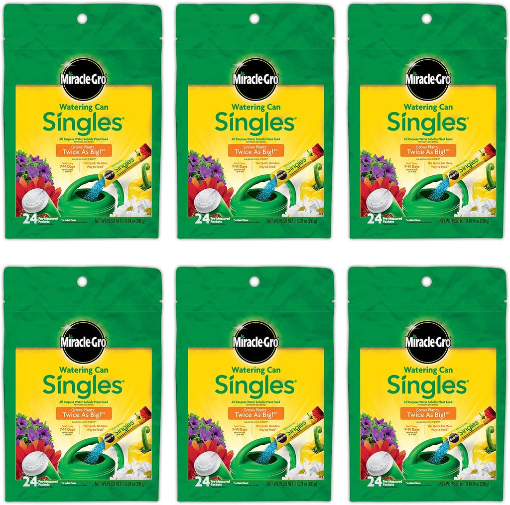 Miracle-Gro Watering Can Singles Includes 24 Pre Measured Packets (6 Pack)