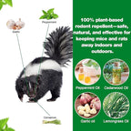 24 Pack Skunk Repellent Outdoor - Raccoon Repellent for Indoor Outdoor, Natural Peppermint Oil Skunk Rodent Safe for Pets & Kids Repels Skunk Raccoon