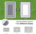 OLANLY Outdoor Rug 6x9 ft Waterproof, Reversible Outdoor Plastic Straw Rug, RV Mat, Indoor Outdoor Carpet Clearance for Patio, Camping, Balcony, Deck, Backyard, Grey & White