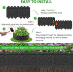 BLACKVINE 20Pcs 20ft (5'' Exposed Height) Plastic Landscape Edging Border,Flowerbed Garden Border Edging for Landscaping,Flower Bed Lawn Yard Edging Borders,Garden Edger Border Divider - 3D Weaving