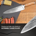 Damascus Knife 8 Inches | Professional Chef’s Knife | 67-Layer Damascus Steel – Razor Sharp Blade – Ergonomic Acacia Wood Handle – Versatile Kitchen Knives