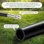 50Ft 1/2" Tubing High-Flow Drip Irrigation System, 360° Adjustable Garden Watering System with 30 Nozzles, Dual-Side Watering Kit for Raised Beds, Greenhouses & Efficient Plant Irrigation