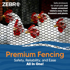 Zebro Plastic Chicken Wire Fence – Flexible Poultry Netting & Garden Fence for Chicken Coops, Rabbits, Pet Enclosures & Landscaping – Weatherproof & Rust-Free - 4' x 75' Black