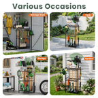 SPACECARE Garden Tool Organizer with Feet Up to 35 Long-Handled Tools Black