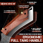 ROCOCO Butcher Meat Cleaver Knife - Boning Knife with Sheath for Kitchen Camping BBQ Birthday Thanksgiving Christmas Gift 8.8"