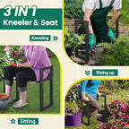 Garden Kneeler and Seat - Heavy Duty Folding Garden Stool with Handles, Stable Kneeling Device Bench Chair Gardening Tools Gifts for Women Men Seniors Gardeners Outdoor Weeding Planting