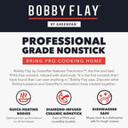 GreenPan x Bobby Flay 12" Nonstick Frying Pan Skillet, PFAS-Free Diamond Ceramic, Induction Suitable, Stay-Cool Silicone Handle, Easy Clean Dishwasher & Oven Safe, Egg & Omelet Pan, Cream