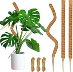 3 Pack Moss Pole, 35.4-Inch Moss Poles for Plants Monstera,Bendable Plant Support Stakes for Climbing Plants Indoor, Garden Trellis Plant Stick for Potted Plants, Pothos Philodendron