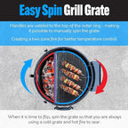 SnS Grills Slow ‘N Sear® 5-Piece Cooking System - Patented Charcoal Basket with Removeable Water Reservoir, EasySpin Grate, Drip Pan for Low ‘N Slow Smoking & Charcoal Grilling on Big Green Egg LG