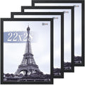 VCK 22x28 Poster Frame Set of 4 - Black, Gallery-Quality Wood Picture Frames, 1.1-Inch Wide Border, Polished Plexiglass, Vertical or Horizontal Wall Display for Photo/Art/Prints, Black