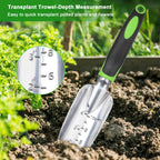 Garden Tools Set, 3 Pack Heavy Duty Gardening Tools Set Include Garden Shovel, Transplant Trowel and Hand Rake with Ergonomic Non-Slip Handle, Aluminum Alloy Lawn and Garden Hand Tools for Planting
