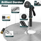 Garden Hose with 10-Function Nozzle, Leak-proof Metal Connector Hose, No Knots, Kink-Free, Lighter, Anti-Pets, Wear-Resistant, 3/4 GHT, Water Hose for Garden, Yard, Outdoor（75 FT）