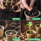 JERIA 50-Pack 3.15 Inch Peat Pots for Seedling with 50 Pcs Plant Labels,Outdoor Garden Germination Nursery Pots,Biodegradable Seed Starter Pots Kits
