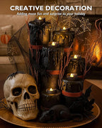 Homemory Black Tea Lights Candles Battery Operated, 200+Hour Flameless Flickering Fake Electric LED Colored Tealights Candles for Halloween, Theme Party, Wedding Table Decor, Holiday Decor, 24-Pack