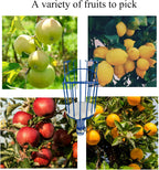 Fruit Picker Basket Only Twist-On Standard US Threaded Pole Integrated Non-Detachable Harvesting Tool Head with Protected Foam Cushion for Apple Peach Mango Pear, Blue(Pole Not Included)