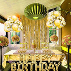 Gold Foil Fringe Curtain 3.3×8.3FT 2 Packs, Metallic Tinsel Curtains Party Streamers for Birthday Graduation Baby Shower Decoration (2pcs,3.3FT×8.3FT, Gold)
