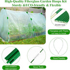 Garden Mesh Netting Kit,10 x 30FT Ultra Fine Netting with 6 Sets Fiberglass Garden Hoops for Raised Beds Vegetable Plants Fruits Greenhouse Row Cover Birds Animals Barrier Protection Net