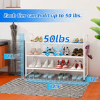 SUFAUY 3-Tier Mesh Shoe Rack, Closet Metal 33" Wide Shoe Rack Organizer Heavy Duty, White