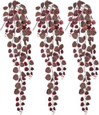 Briful 3 Pack Fake Hanging Plant 39.3" Artificial Hanging String of Hearts Plant Faux Trailing Vine with Heart-Shaped Leaves Lush Cascading Fake Plants for Home Wall Shelf Indoor Outdoor Decor, Pink