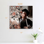 Custom Graduation Canvas Prints with Your Photos,Graduation Decorations, Personalized Graduation Canvas Wall Art Gifts Idea for Daughter, Son, Sibling or Friend (16" X 16")