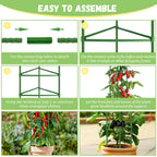 Legigo 6-Pack Tomato Cage for Garden Plant Support- Up to 48inch Garden Stakes Tomato Cage, Tomato Trellis for Potted Plants, Tomato Cages Plant Stakes for Climbing Vegetables Plants Flowers