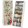 24 Rolls Vintage Washi Tape Set, Floral Letter Butterfly Mushroom Botanical Flower Writable Decorative Tapes for Scrapbooking , Junk Journal supplies, Bullet Journaling 5-75mm Wide 9.84ft long/Roll