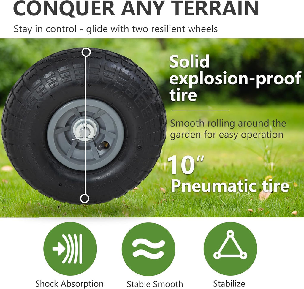 Hose Reel Hold Up To 300 Ft Heavy Duty Garden Hose Reel Sturdy Water Hose Reel Cart with 4 Wheels Storage Basket for Garden Lawn Yard Outdoor (Black)