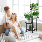 4 Tier Plant Stand Indoor Outdoor, Metal Flower Shelf Display Holder Corner