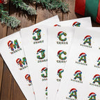 Personalized Christmas Stickers - Custom Name Waterproof Christmas Gift Tags for Gift Box Xmas Holiday Decorations Party Favors - 30 Stickers (Santa Hat Initial)