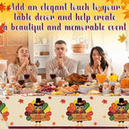 452 Pcs Turkey Thanksgiving Party Supplies for 50 Guests, Fall Thanksgiving Paper Plates Napkins Cups Tablecloth Cutlery Straws Tableware Set for Autumn Friendsgiving Party Decorations