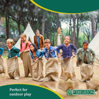 Heavy Duty Reusable Burlap Sacks (Set of 6) – 24" X 40" Perfect Sack Race Bags for Adults and Kids, Outdoor Lawn Games, Vegetable Storage & Gardening - 50lbs Capacity Potato Sacks