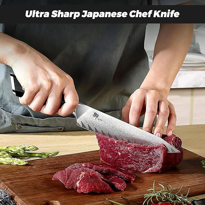 SHAN ZU Damascus Chef Knife 6 inch,67-Layer Japanese Steel 10Cr15CoMoV Kitchen Knife, High Carbon Super Sharp Japanese Chef Knife, All Purpose Professional Kitchen Utility Petty Knives with G10 Handle
